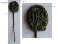 Germany WWII Sports Badge DRL 1934 Bronze Class Stickpin MINI