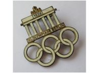 NAZI Germany XI Olympiad Badge Berlin 1936 Summer Olympics by Hermann Aurich