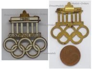 Germany WWII XI Olympiad Badge Berlin 1936 Summer Olympics by Deschler