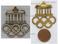 NAZI Germany XI Olympiad Badge Berlin 1936 Summer Olympics by Deschler