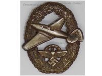 Germany WWII NSFK Badge for Powered Aircraft Pilots 2nd Type 1939 National Socialist Flyers Corps Marked 22639 Ges Gesch