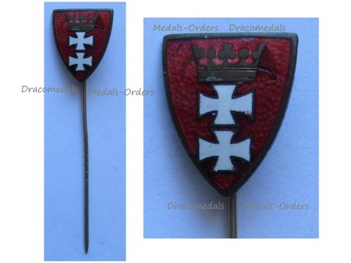 NAZI Germany WWII Free City of Danzig Badge Stickpin