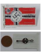 Germany WWII Badge 3rd Reich Imperial War Flag WHW Tinnie Marked 10Ba