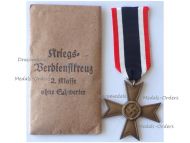 Germany WWII War Merit Cross 2nd Class w/o Swords 1939 Maker Marked 1 w/ Envelope