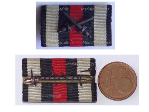 Germany WWI Ribbon Bar Hindenburg Cross with Swords