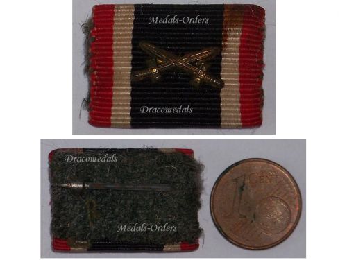 NAZI Germany WW2 War Merit Cross Swords Combatants Medal Ribbon Bar German Decoration 1939 1945