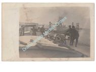 Germany WWI Photo Port Installations, German Soldiers on Boat Transport to Romania 1917