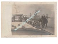 Germany WWI Photo Port Installations, German Soldiers on Boat Transport to Romania 1917