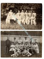 Germany WW1 2 Postcards Military Field Hospital Group Nurse Post Red Cross Photograph 1914 1918 Great War WWI