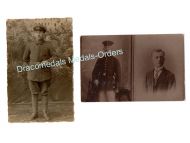 Germany WWI Set of 2 Photographs Postcards Soldier with Black Wound Badge