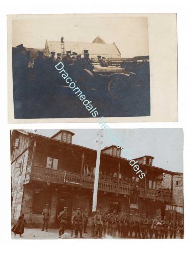 Germany WW1 2 Photos High Rank Officer Car German Troops Hang British Dummy Soldier Photo Prussia 1914 1918 Great War