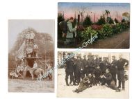 Germany WWI 3 Photographs (Christmas on the Field, Soldiers, Military Cemetery Soldier Graves on the Vosgen Mountains)