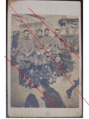 Germany WWI Postcard Photograph Funeral of KIA Soldier of the 28th Infantry Regiment 1914 1918
