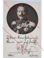 Germany WW1 photo Kaiser Wilhelm II patriotic postcard Decorations Prussia 1914 1918 Great War Declaration