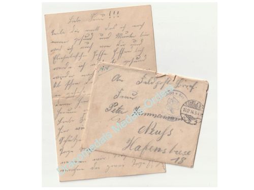 Germany WWI Letter & Envelope, Field Post Stamp, 1914, Coblenz