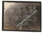 Germany WWI Photo Maxim MG08 Machine Gun MG Squad, Pistol Holster, Ammo Box