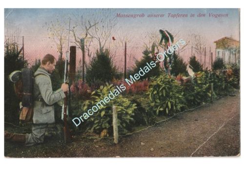 Germany WWI Postcard Mass Grave of the Fallen, Vosges Mountains, 1915