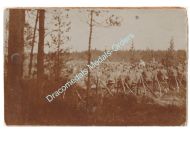 Germany WWI Group Photo Catholic Mass for German Unit Before the Operations, Rifle Pyramids