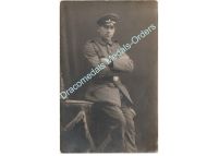 Germany WWI Portrait Photo German Soldier, Cap, Buckle by Atelier Jahne, Neuss, Grevenbroich