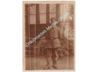 Germany WWI Portrait Photo German Soldier, Feldgrau Tunic, Visor Cap