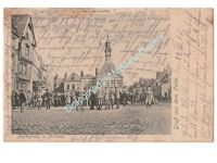 Germany WWI Propaganda Postcard, Perone Marktplatz, Feldpost Bavarian 2nd Division, 12th Infantry Regiment, Easter Greetings 1915