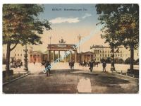 Germany WWI Propaganda Postcard Brandenburg Gate, Postmarked Rosslau, Anhalt, 1916