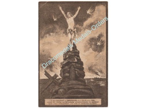 Germany WWI Propaganda Postcard, Jesus of Saarburg, 20th Bavarian Landwehr Infantry Regiment, Postmarked 1915