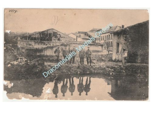 Germany WWI Propaganda Postcard, Very Ruins, Feldpost 766th Fuss Artillerie Batterie, 1916