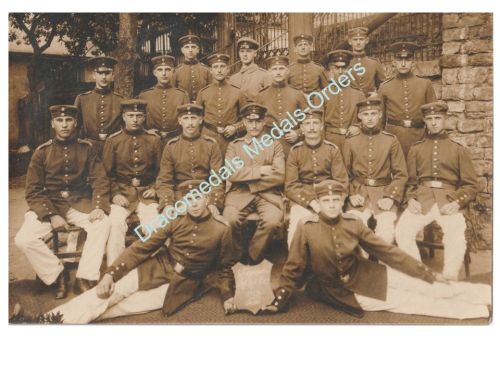 Germany WWI Squad Photo 69th Infantry Regiment, Soldiers & NCO, Feldpost Postmarked 1915, Trier