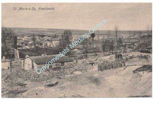 Germany WWI Propaganda Postcard St Marie a Py, Christmas 1915, Feldpost 102 Infanterie Regiment, Saxony 23rd Reserve Division