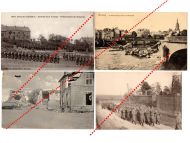 Germany France WW1 4 Field Post photo postcard Military Band French Unit Presens Arms Regimental Flag Great War 1914 1918