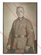 Germany WWII Wehrmacht NCO Portrait WW1 Veteran with Wound Badge & Ribbon Bar (5 Medals)