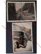 NAZI Germany WW2 2 photos German Soldier Military Convoy Truck photographs WWII 1939 1945 Photograph