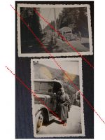 NAZI Germany WW2 2 photos German Soldier Military Convoy Truck photographs WWII 1939 1945 Photograph