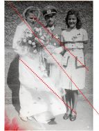 NAZI Germany WWII Wedding Phototograph of a Wehrmacht German Officer with Iron Cross EK1 Sudetenland Medal Silver Wound & Sport Badge