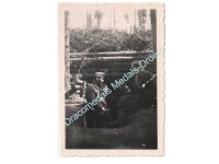 Germany WWII Group Photo Wehrmacht Infantry Soldiers, Trench, Barbed Wire