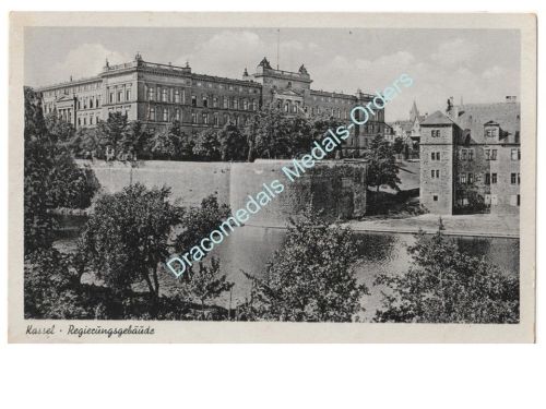 Germany WWII Postcard Kassel Palace, Field Post Stamp Cancellation 1942
