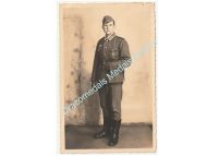 Germany WWII Portrait Photo Wehrmacht NCO with Iron Cross Ribbon, Wound & Sports Badge Dated 1942