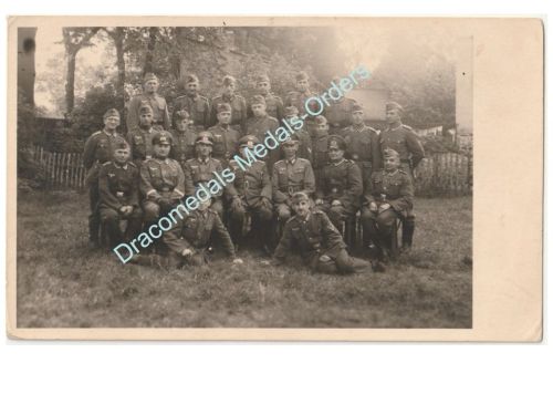 Germany WWII Group Photo Wehrmacht Officers, NCOs, Soldiers, Iron Cross, Ribbon Bar
