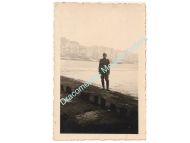 Germany WWII Photo Wehrmacht Soldier, Beach, Side Cap