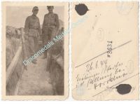 Germany WWII Photo of German Soldiers in Trench, 1944 – Iron Cross 1st Class & Close Combat Badge