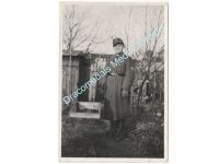 Germany WWII Portrait Photo Wehrmacht NCO Corporal in Greatcoat, December 1943