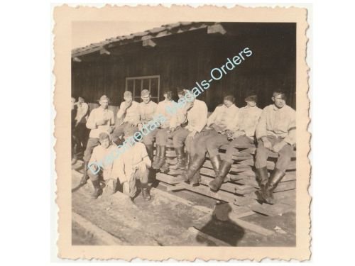 Germany WWII Group Photo Wehrmacht Infantry Squad Relaxing