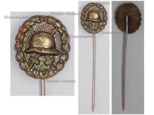 Germany WWI Gold Wound Badge for the Army Stickpin Iron Made (Magnetic) by Maker O MINI
