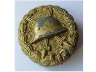Germany WWI Gold Wound Badge for the Army Iron Made (Magnetic) Type