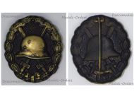 Germany WWI Black Wound Badge for the Army Non Ferrous (Non Magnetic) Rare Type Rare Type of Needle System
