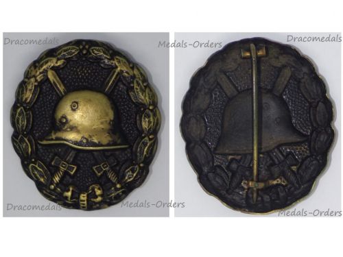 Germany WWI Black Wound Badge for the Army Non Ferrous (Non Magnetic) Rare Type Rare Type of Needle System