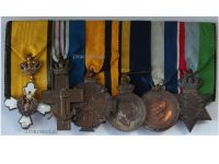 Greece WWII Set of 6 Medals (Order of the Phoenix Knight, Hellenic Navy Campaign Cross, Star & Medal 1940 1941 1945 by Kelaides, Long Service Medal)