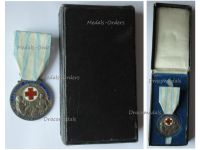 Greece WWII Hellenic Red Cross Silver Medal 1924 Attributed to Male Nurse Dated 1942 Boxed