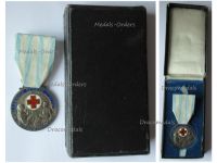 Greece WWII Hellenic Red Cross Silver Medal 1924 Attributed to Male Nurse Dated 1941 Boxed